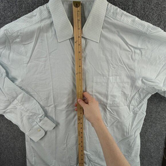Brooks Brothers Classic Cotton Check Non-Iron Blue 17-34 Spread Men Shirt Adult - Picture 3 of 16